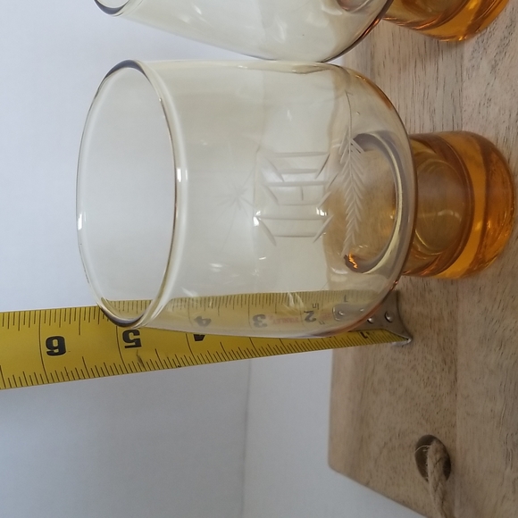 Retro Amber Starburst Feather Etched Mom and Dad  Glasses - Picture 7 of 8